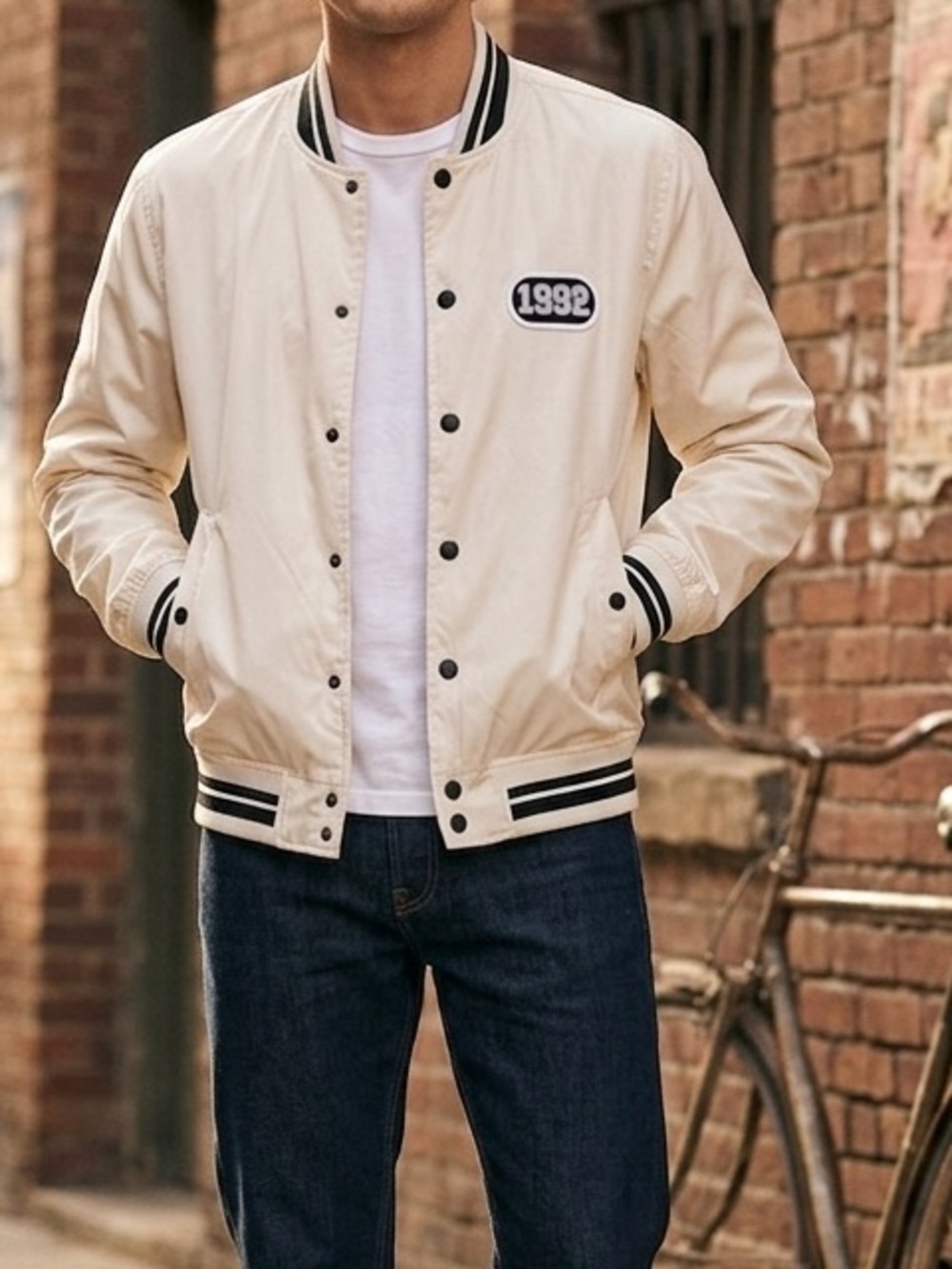Denim & Flower Lightweight Bomber Jacket